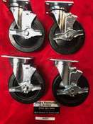 NEW (4 PACK) 5" Universal Caster w/Brake 525-HRP-VLB #9532