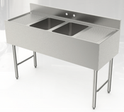 NEW 10x14 Bar Sink 2 Compartment w/Dual Drainboards GSW SE10142D48B #9846