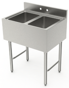 NEW 10x14 Back Bar Sink 2 Compartment Stainless Steel GSW SE10142DNB #9850