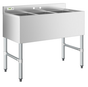 NEW 36" 3 Compartment 10x14 Under Bar Sink NO Drainboards NSF Stainless Steel #9851