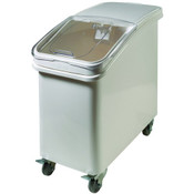 NEW 27 Gallon Ingredient Bin & Sliding Lid White Plastic On Wheels #9953