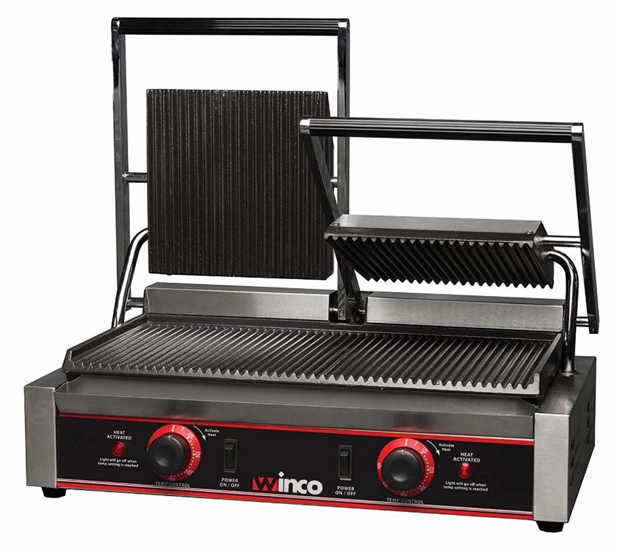23 Electric Countertop Double Panini Grill Winco Epg 2 New 9977