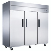 NEW 3 Door Freezer Reach In NSF Solid Stainless Steel Dukers D83AF #2023