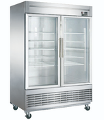 NEW 2 Glass Door 55" Refrigerator Display Cooler Merchandiser NSF Dukers D55R-GS2 #2034
