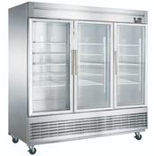 NEW 3 Glass Door 83" Refrigerator Display Cooler Merchandiser NSF Dukers D83R-GS3 #2035