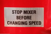 NEW Hobart Mixer Warning Label Change Speed Sticker 00123674 #1011