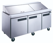 NEW 3 Door 72" Refrigerated Mega Top Sandwich Salad Prep Table NSF Dukers DSP72-30M-S3 #2204