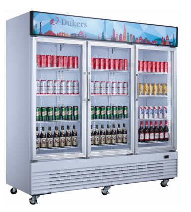 Refrigerator Dukers DSM-69R Commercial Merchandiser 3 glass door
