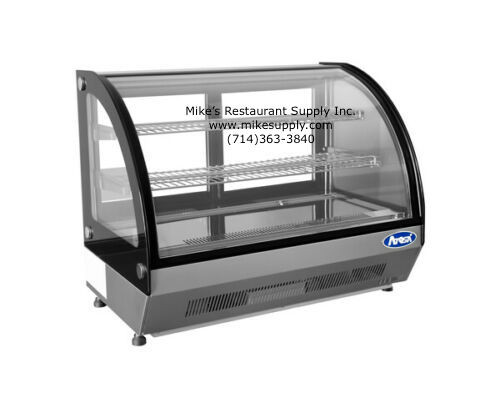 New 36 Refrigerated Countertop Curved Glass Display Case Dessert