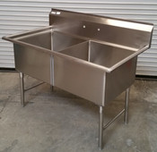 NEW 24x24 Sink 2 Compartments 16 Ga. Stainless Steel NO Drainboards NSF #2639