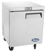 NEW 1 Door 28" Undercounter Refrigerator Left Hinge Stainless Steel Cooler Atosa MGF8401GRL #5002