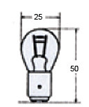 Taillight or Turn Signal Halogen Bulb 12V 50W/15W 1157