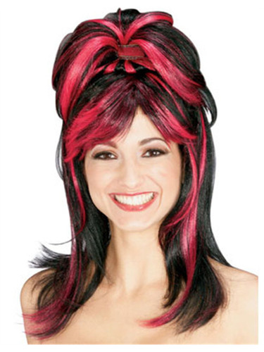 Womensy Red and Black UK Diva Club Wig
