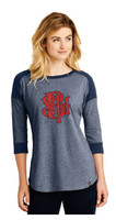 SBMFD  New Era® Ladies Heritage Blend 3/4-Sleeve Baseball Raglan Tee