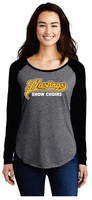 HSC Women's Black Tri-Blend Wicking Raglan Long Sleeve Tee