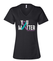 Suicide Awareness BELLA + CANVAS - Women’s Relaxed Jersey V-Neck Tee 