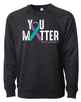 Suicide Awareness  Independent Trading Co. - Icon Lightweight Loopback Terry Crewneck Sweatshirt 