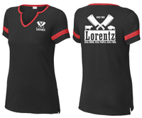 Lorentz Meats Women’s Screen Printed Sport-Tek Halftime Notch Neck Tee