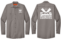 Lorentz Meats Men’s Screen Printed  Red Kap Long Sleeve Industrial Work Shirt