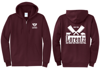 Lorentz Meats Port & Company Screen Printed  Fleece Zip Hooded Sweatshirt