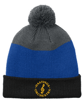 Hastings Orchestra Circle Port Authority Striped Pom Beanie