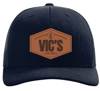 Vic’s Crane Leather Patch Richardson Snapback Trucker Cap 