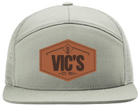 Vic’s Crane Leather Patch Richardson Seven-Panel Trucker Cap