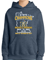Miesville Mudhens State Youth Port & Co Core Fleece Pullover Hooded Sweatshirt