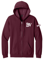 HHS Peer Helpers Maroon Gildan Full-Zip Sweatshirt