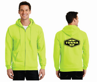Tonna Installer Men's Safety Green Full Zip Hood Sweatshirt
