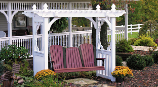 Poly Vinyl Outdoor Swings and Stands at Wayside Lawn Structures in Ohio