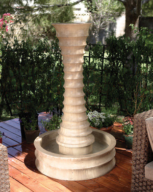 Round Scallop Fountain (GFRC in Ancient finish)