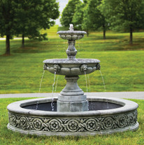 Parisienne Two-Tier Fountain (Cast Stone in Alpine Stone finish)