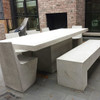 Aspen Bench with Slab Dining Table and Stone Dining Chairs (Fiberglass resin and aggregate in white stone finish)