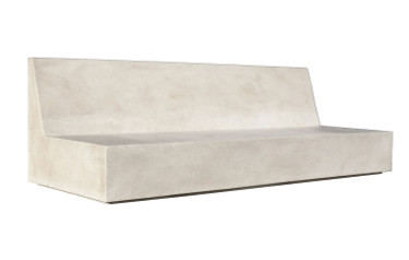 Macrolithe Bench (Fiberglass resin and aggregate in white stone finish)