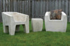 Van Eyke and Van Dyke Chairs with Van Dyke Table Stool (Fiber resin and aggregate in white stone)