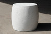 Barrel Table Stool 18" x 20" (Fiber resin and aggregate in white stone)
