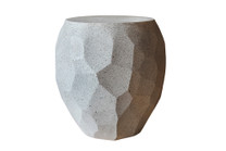 Facet Side Table (Fiberglass resin and aggregate in gray stone)