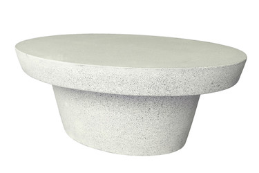 Cashi Oval Coffee Table (Fiberglass resin and aggregate in white stone)