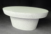 Cashi Oval Coffee Table (Fiberglass resin and aggregate in white stone)