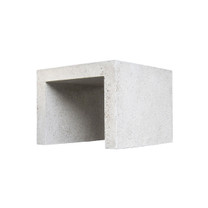 Lynne Tell Side Table (Fiberglass resin and aggregate in white stone)