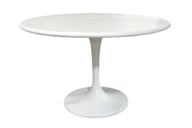 Spindle Dining Table (Fiberglass resin and aggregate in white stone finish)