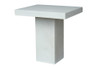 Slab Pedestal Table (Fiberglass resin and aggregate in white stone finish)