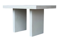Ledge Dining Table (Fiberglass resin and aggregate in white stone finish)
