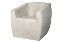 Van Dyke Armchair (Fiber resin and aggregate in white stone)