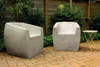Van Dyke Armchairs (Fiber resin and aggregate in white stone)