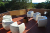 Van Dyke Curved Armchairs (Fiberglass resin and aggregate in white stone)