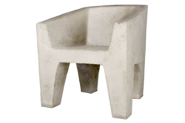 Van Eyke Armchair (Fiber resin and aggregate in white stone)
