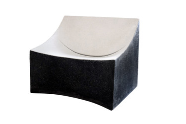 Lucio Lounge Chair (Fiberglass resin and aggregate in black and white dual tone finish)