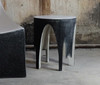 Corridor End Table (Fiberglass resin and aggregate in black and white finish)